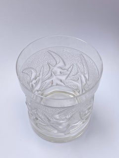 2019 Lalique France Set of 7 Gobelet Glasses Old Fashion Hirondelles Crystal