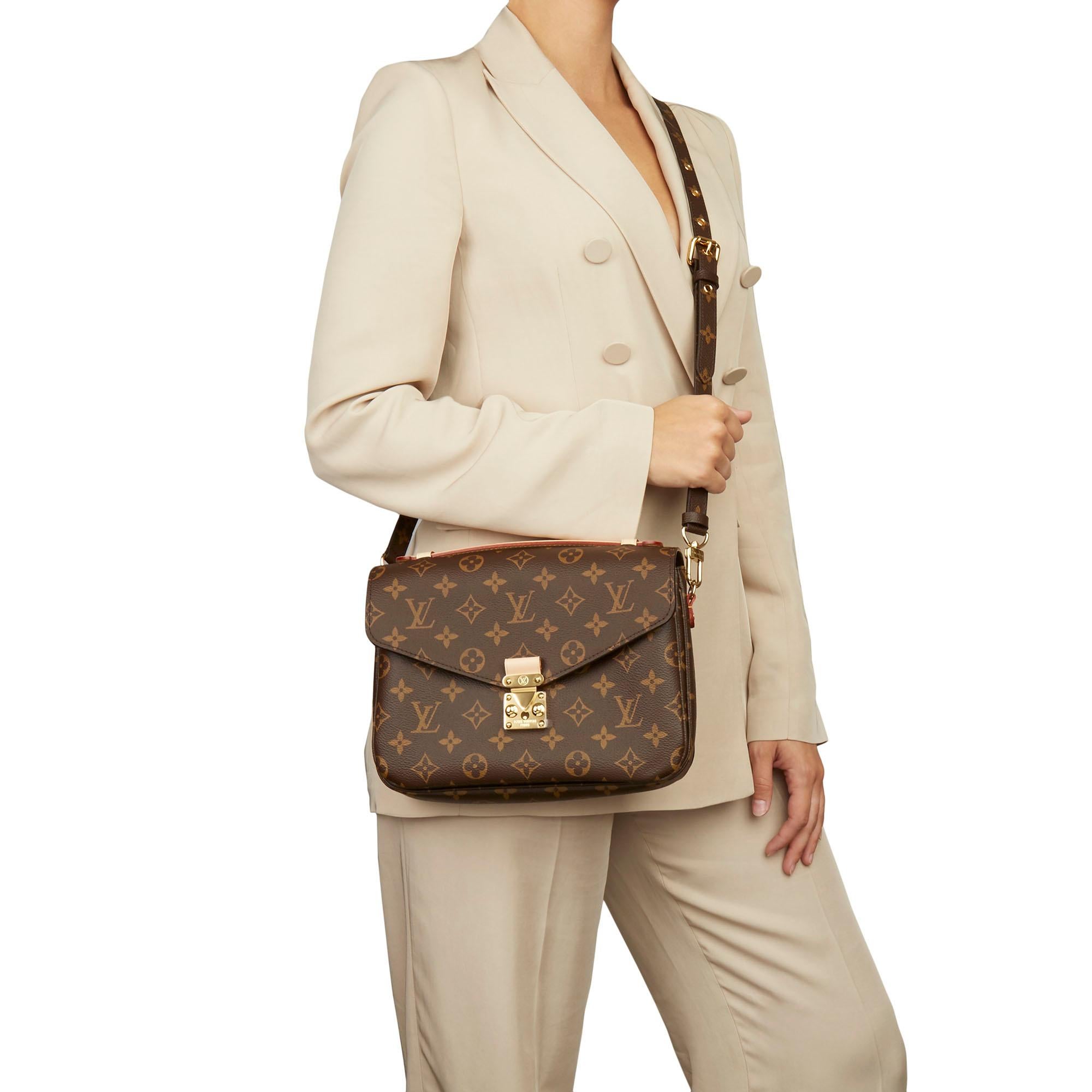 2019 Louis Vuitton Brown Monogram Coated Canvas Pochette Metis 8