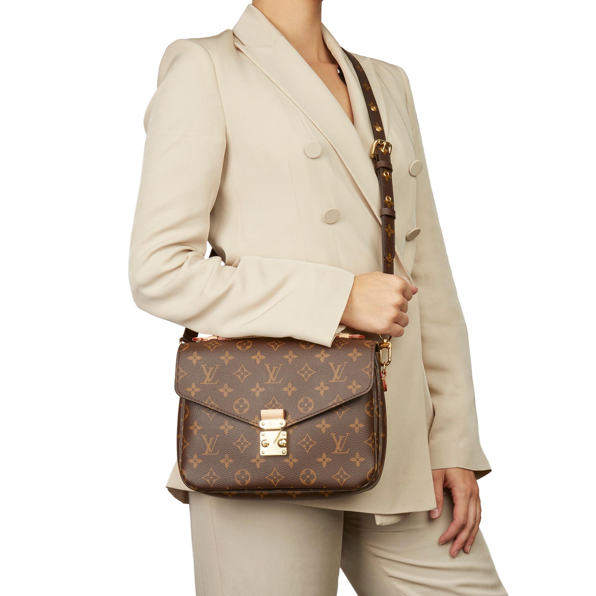 2019 Louis Vuitton Brown Monogram Coated Canvas Pochette Metis 8