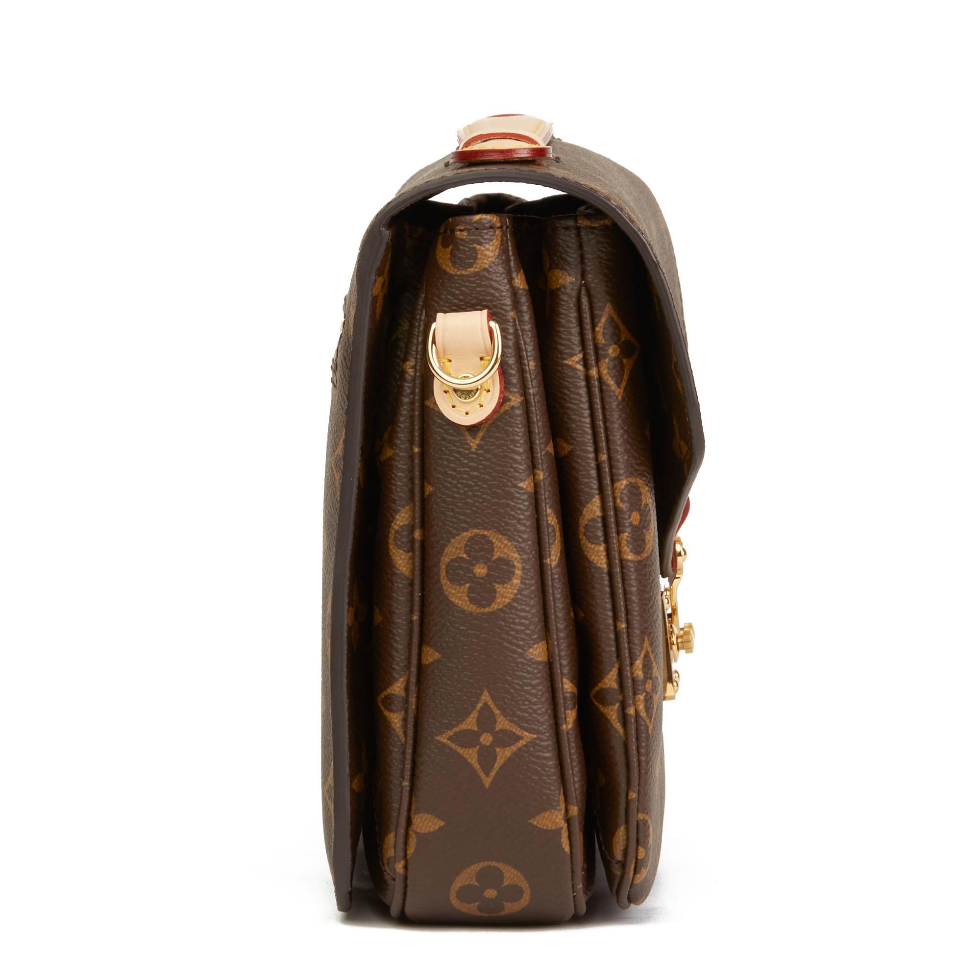 LOUIS VUITTON
Brown Monogram Coated Canvas Pochette Metis 

Xupes Reference: CB159
Serial Number: DR1169
Age (Circa): 2019
Accompanied By: Louis Vuitton Dust Bag, Box, Shoulder Strap, Care Booklet, Receipt
Authenticity Details: Date Stamp (Made in