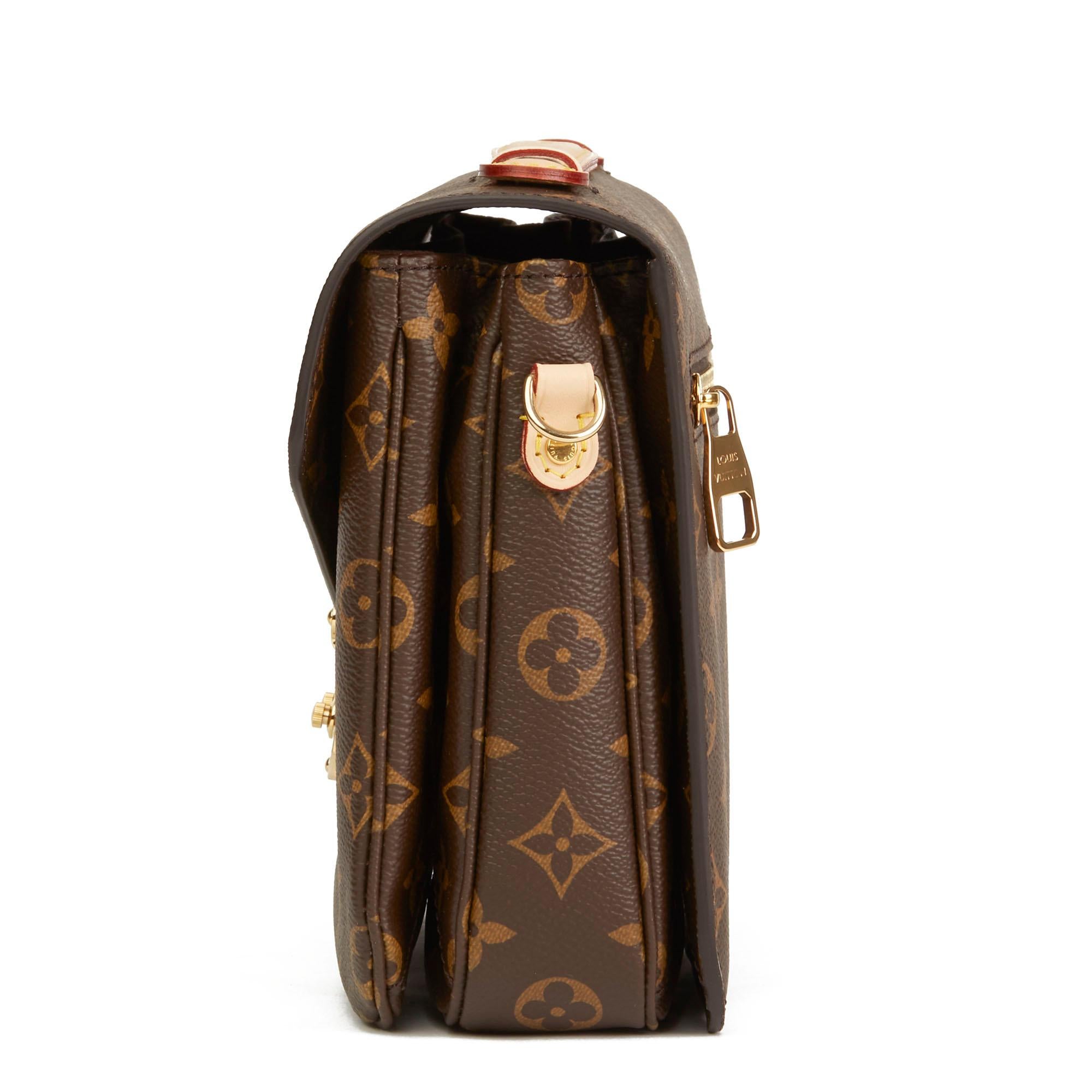 2019 Louis Vuitton Brown Monogram Coated Canvas Pochette Metis In New Condition In Bishop's Stortford, Hertfordshire