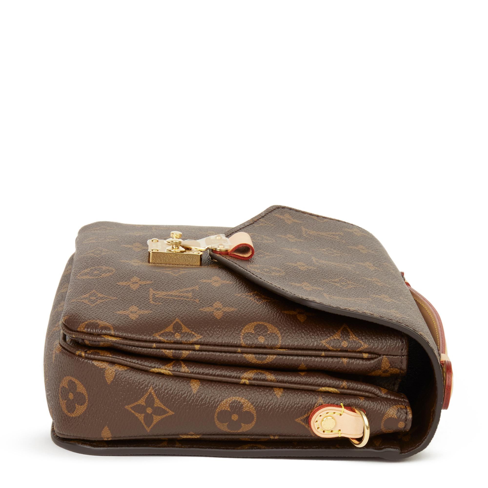 2019 Louis Vuitton Brown Monogram Coated Canvas Pochette Metis In New Condition In Bishop's Stortford, Hertfordshire