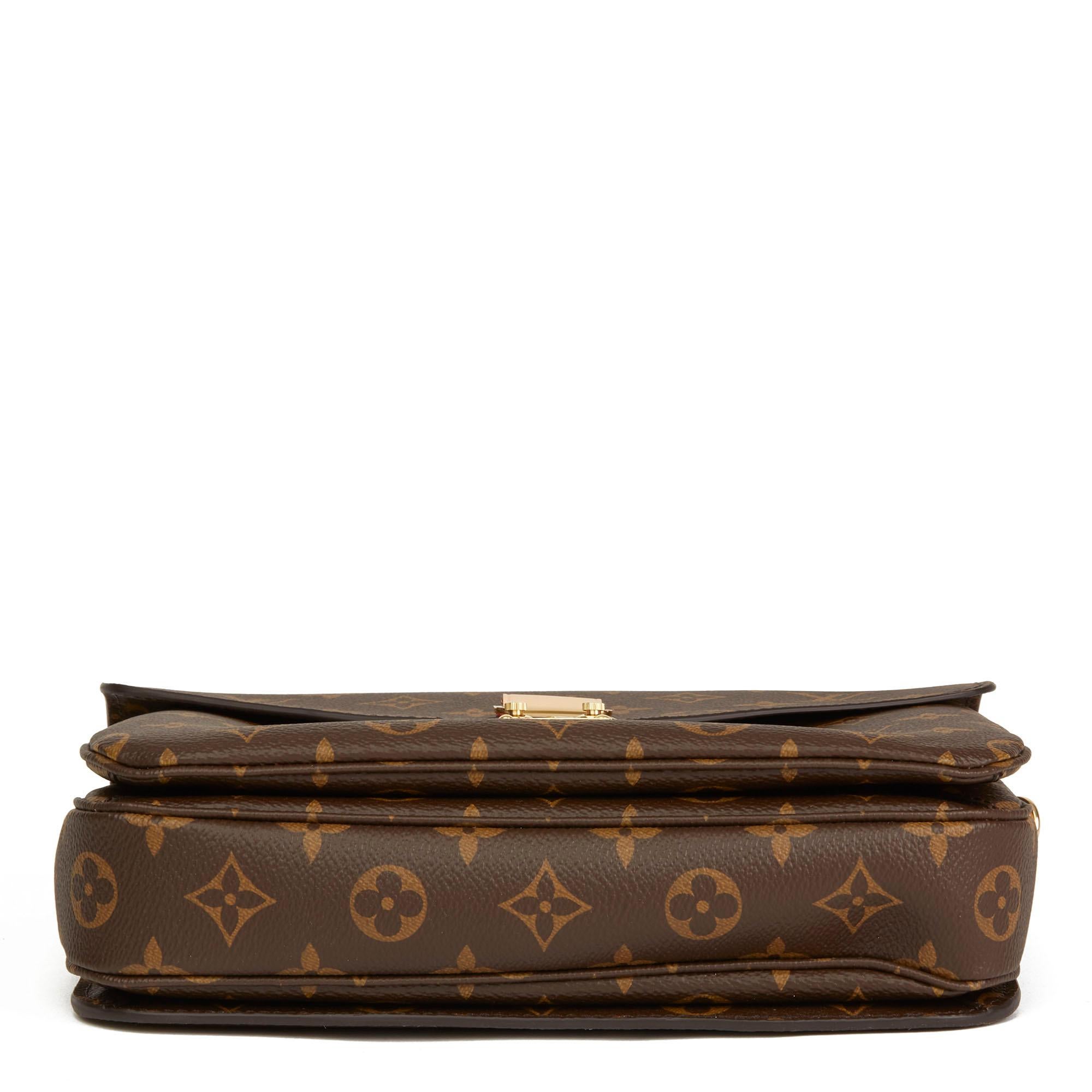 2019 Louis Vuitton Brown Monogram Coated Canvas Pochette Metis 1