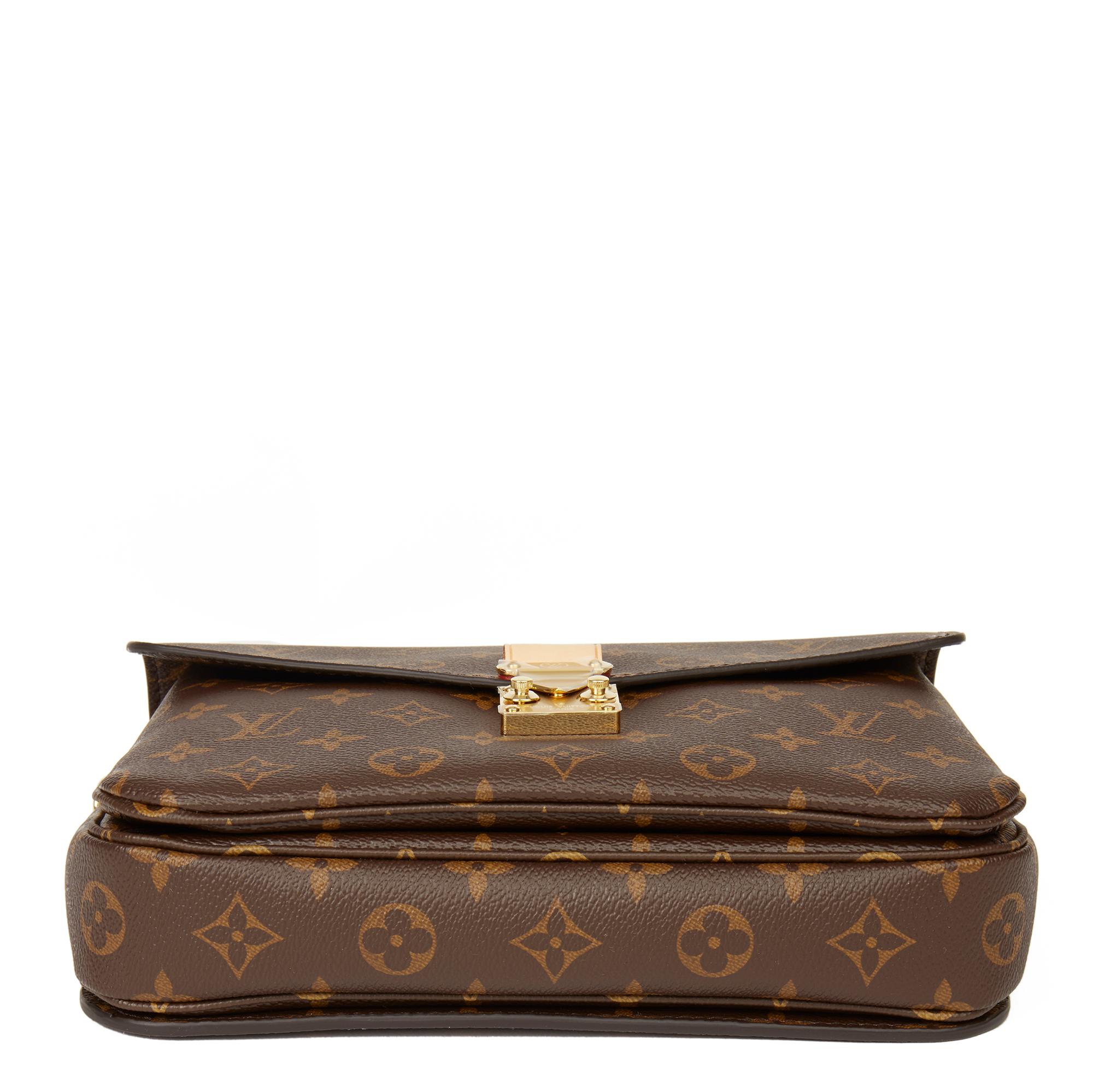 2019 Louis Vuitton Brown Monogram Coated Canvas Pochette Metis 1