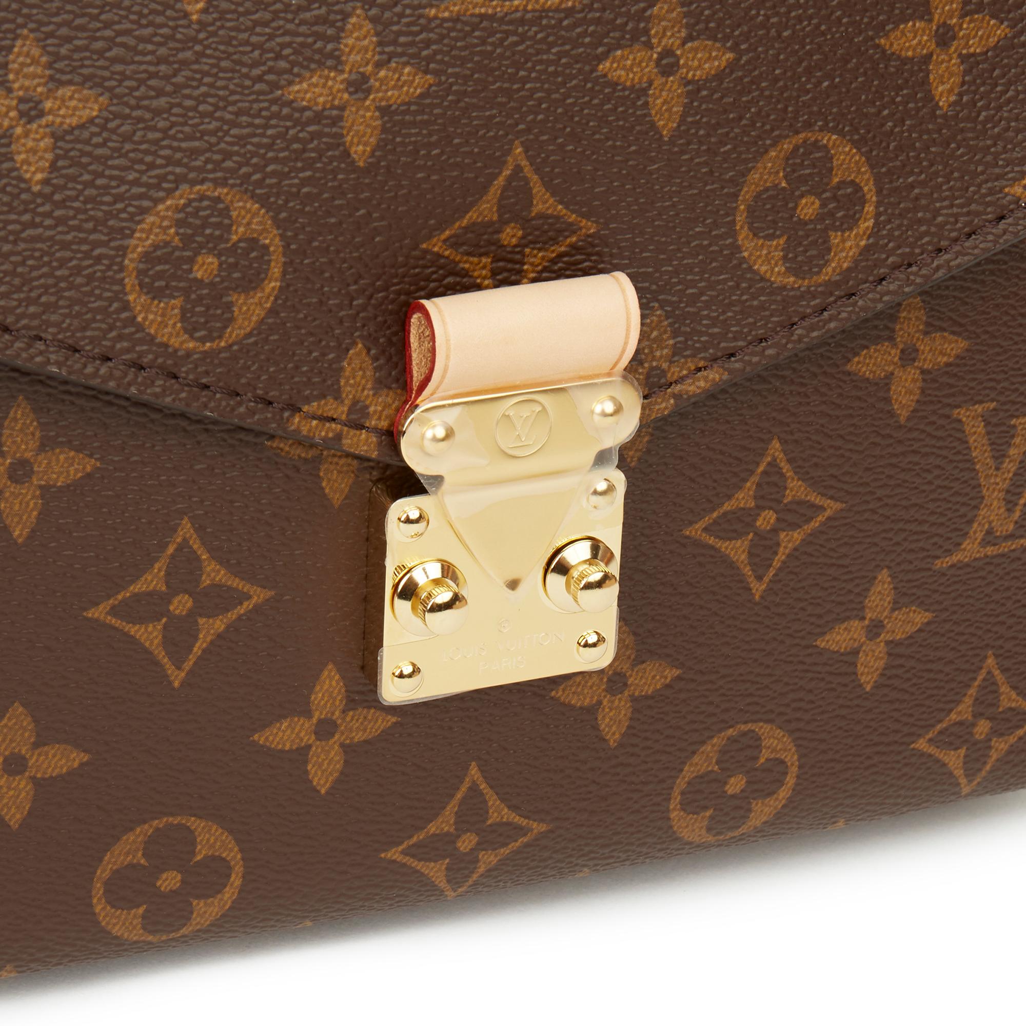 2019 Louis Vuitton Brown Monogram Coated Canvas Pochette Metis 2