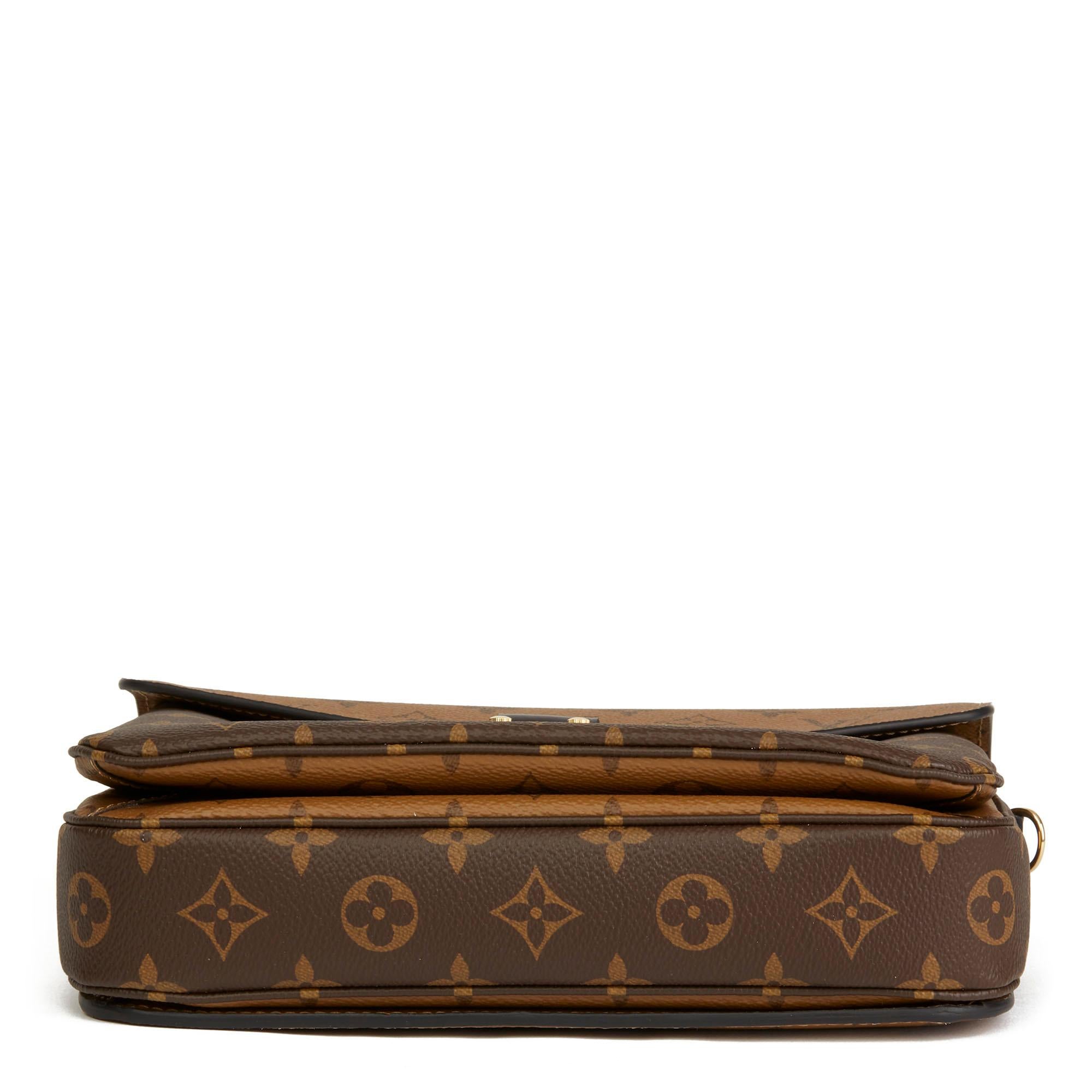 2019 Louis Vuitton Brown Monogram Coated Canvas Reverso Pochette Metis 1