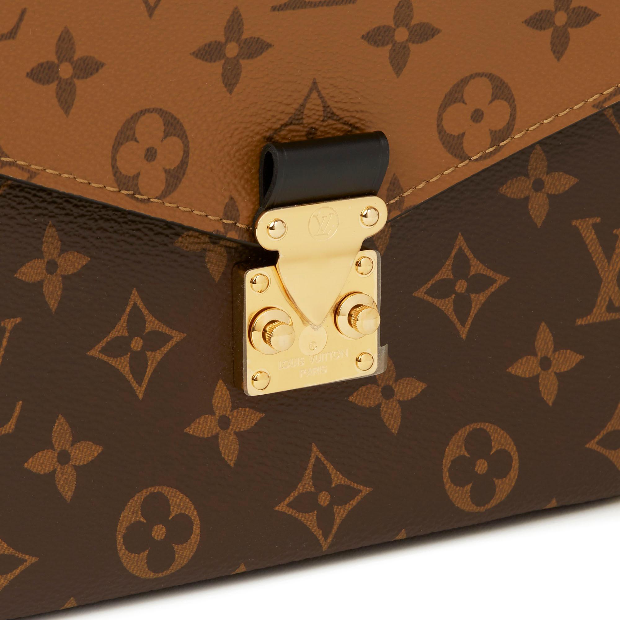 2019 Louis Vuitton Brown Monogram Coated Canvas Reverso Pochette Metis 2