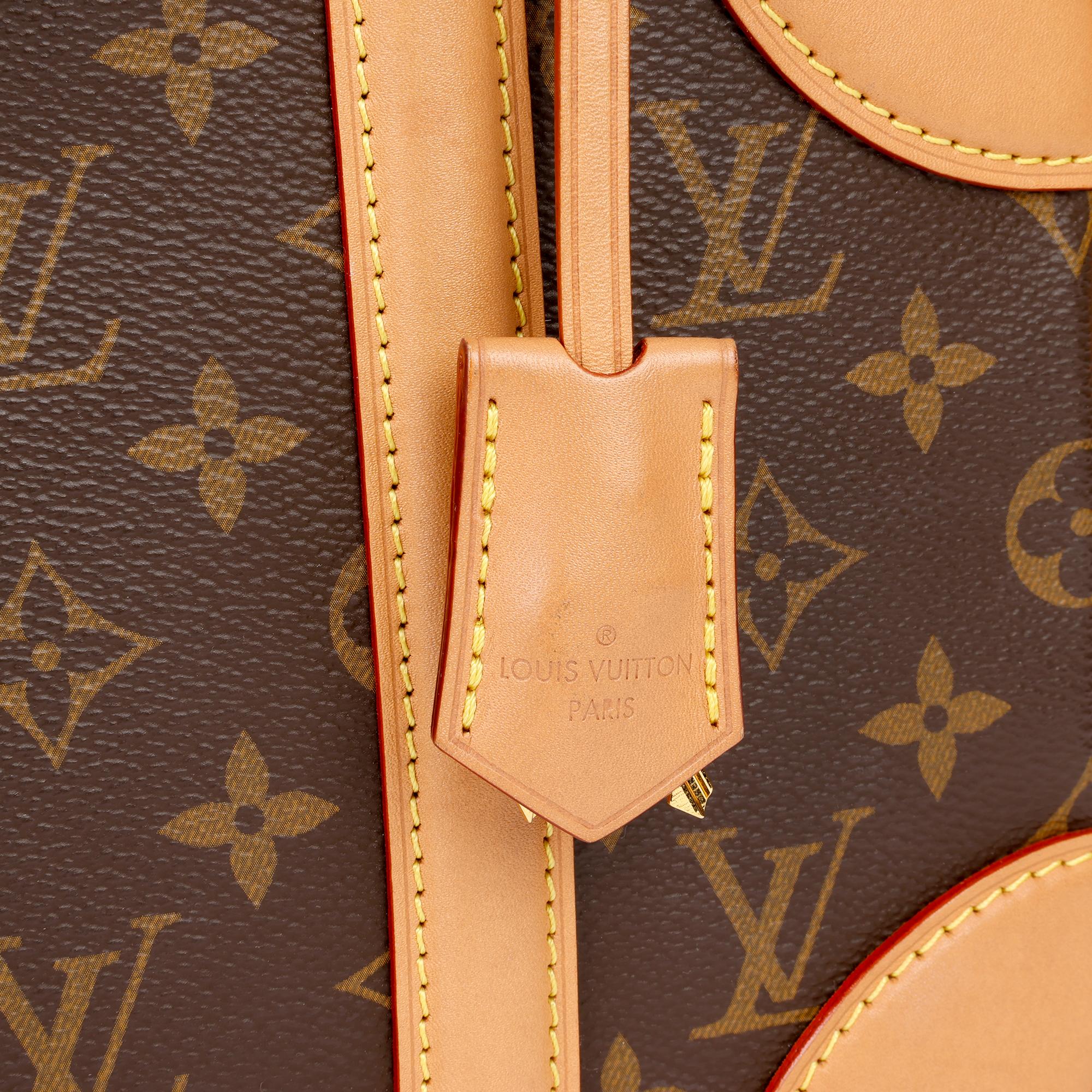 2019 Louis Vuitton Brown Monogram Coated Canvas & Vachetta Leather Valisette PM For Sale 3