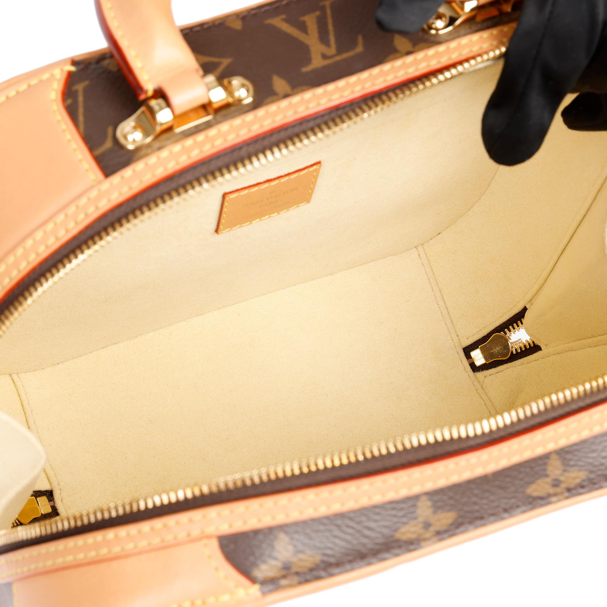 2019 Louis Vuitton Marrone Monogram rivestito in tela e pelle Vachetta Valisette PM in vendita 9