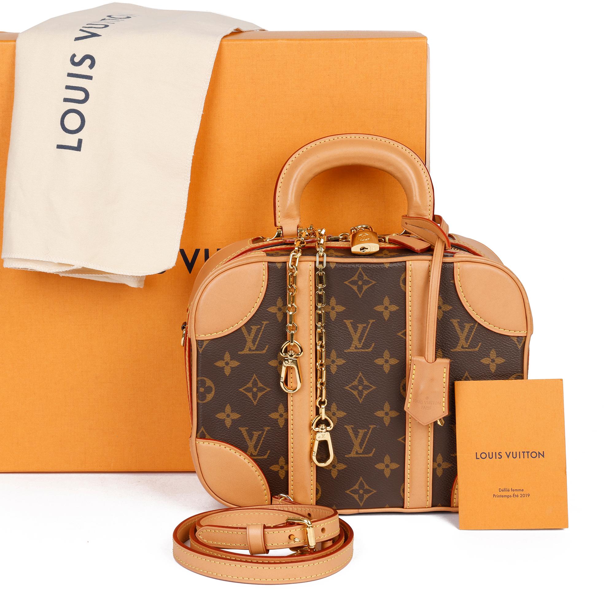 2019 Louis Vuitton Marrone Monogram rivestito in tela e pelle Vachetta Valisette PM in vendita 10