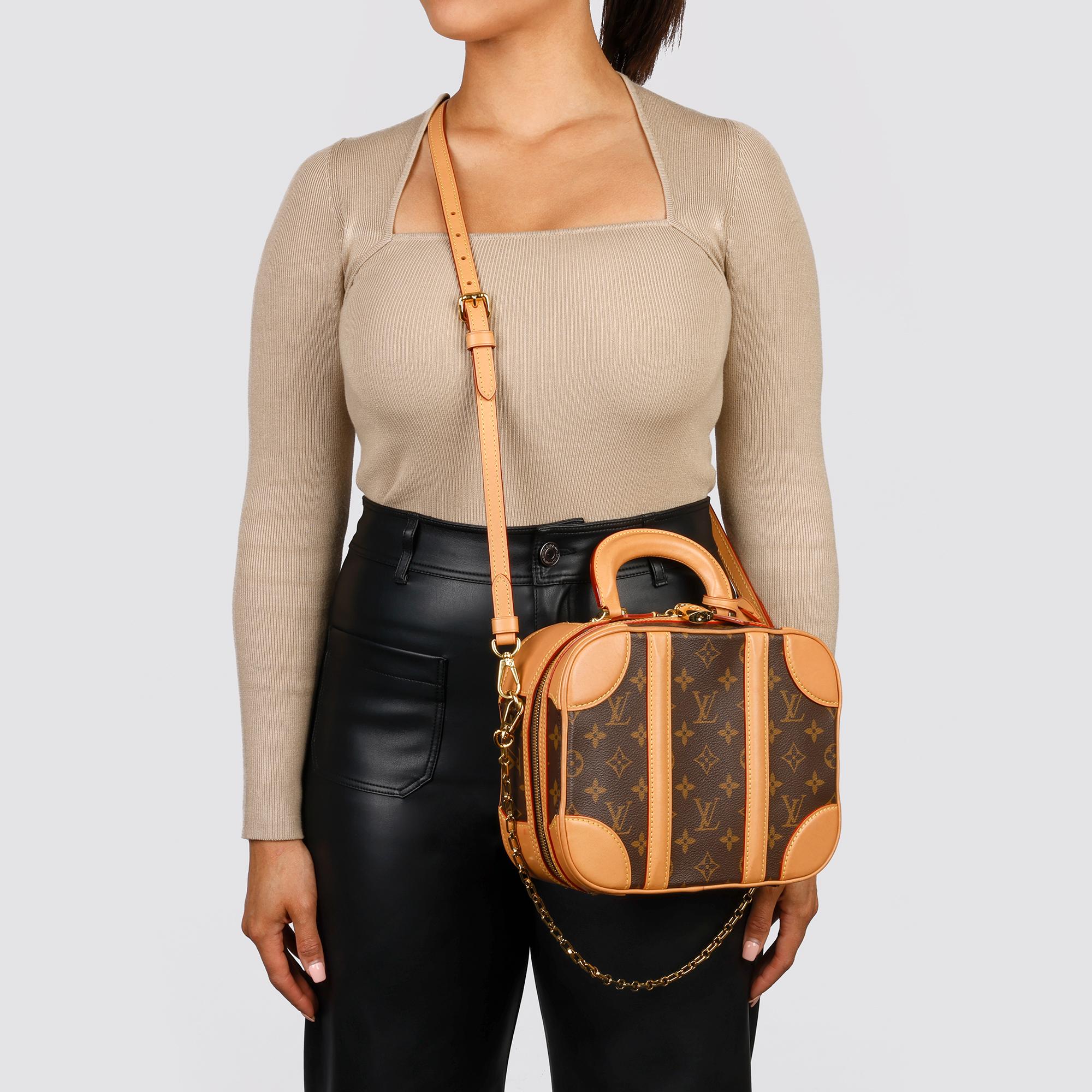 2019 Louis Vuitton Marrone Monogram rivestito in tela e pelle Vachetta Valisette PM in vendita 11