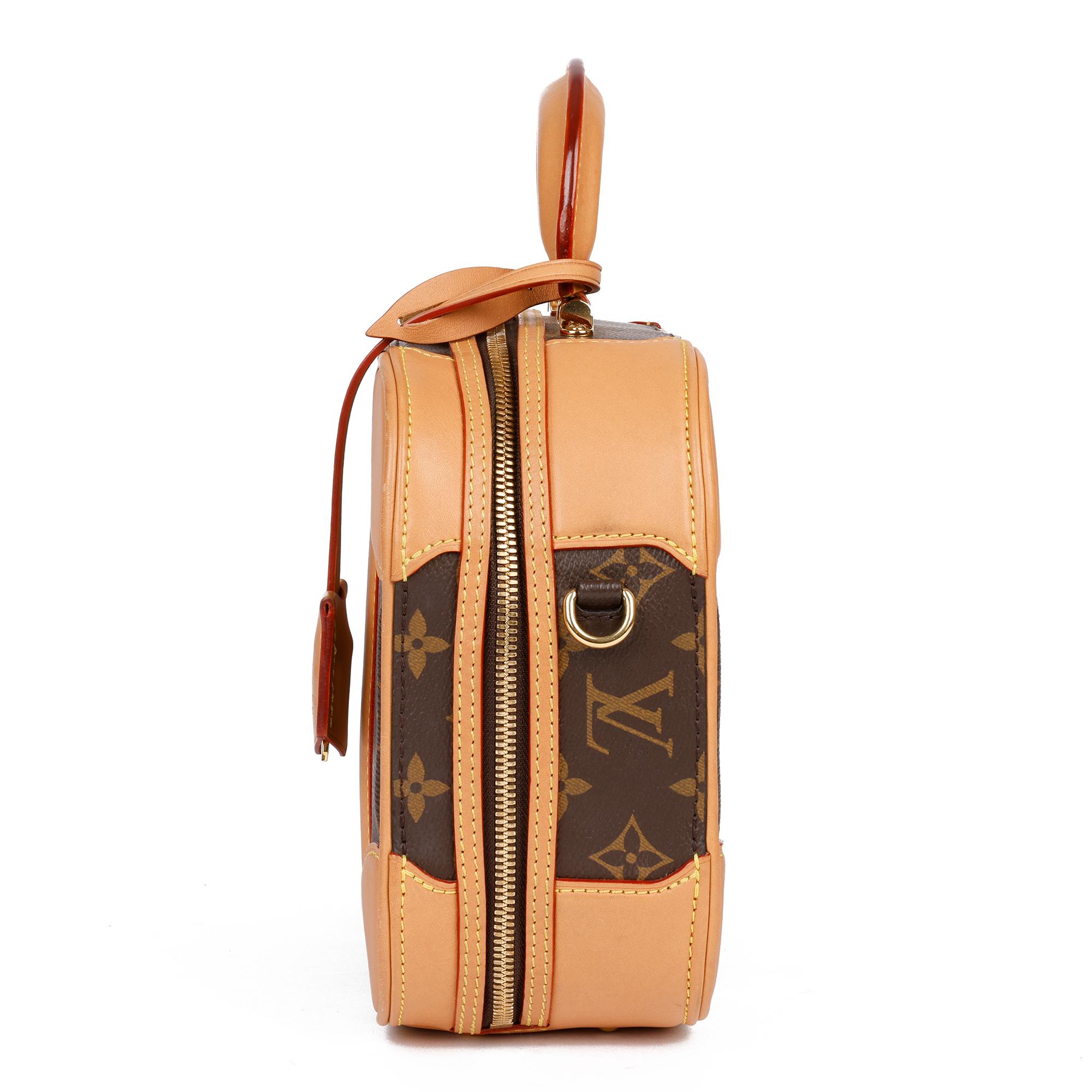 Donna 2019 Louis Vuitton Marrone Monogram rivestito in tela e pelle Vachetta Valisette PM in vendita