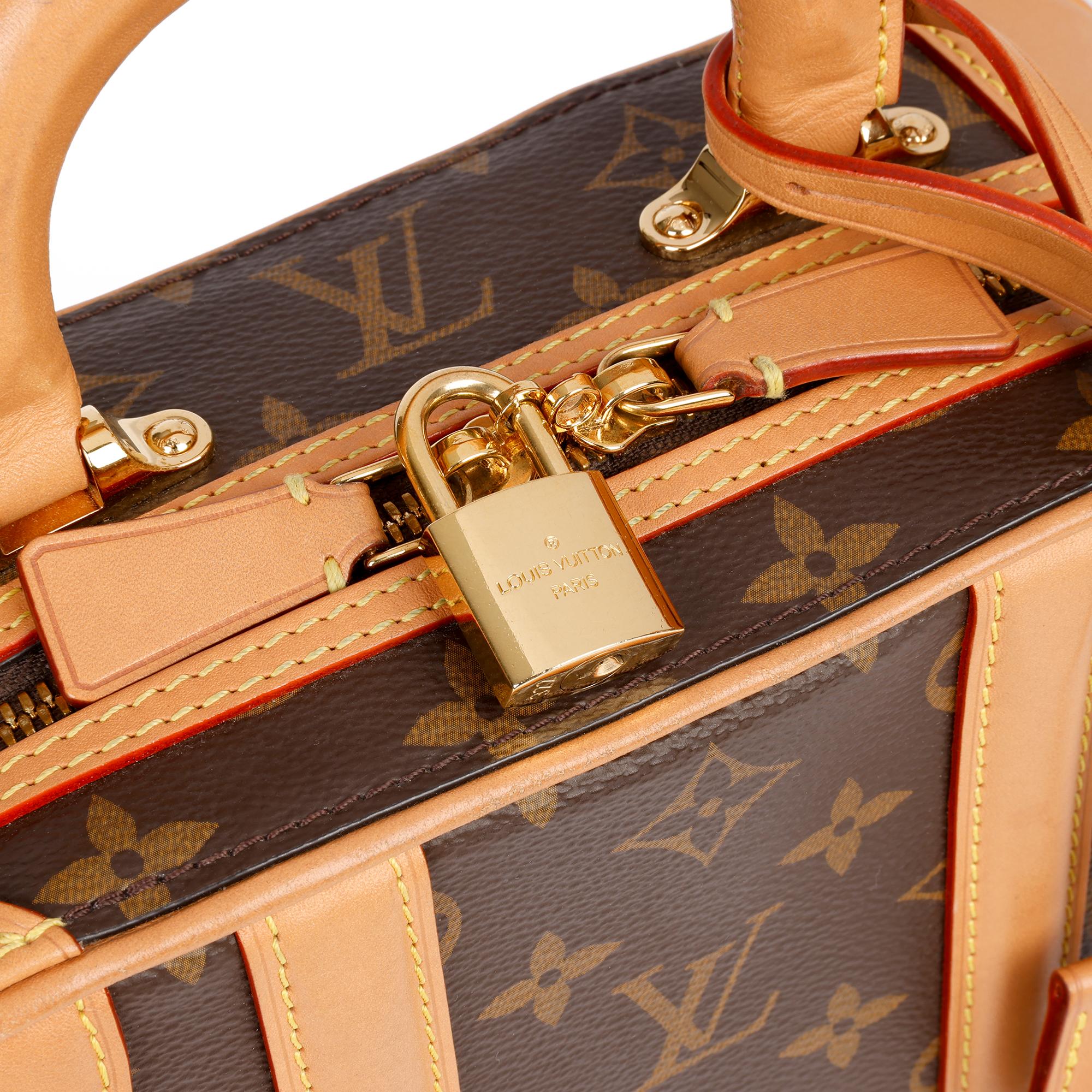 2019 Louis Vuitton Marrone Monogram rivestito in tela e pelle Vachetta Valisette PM in vendita 4