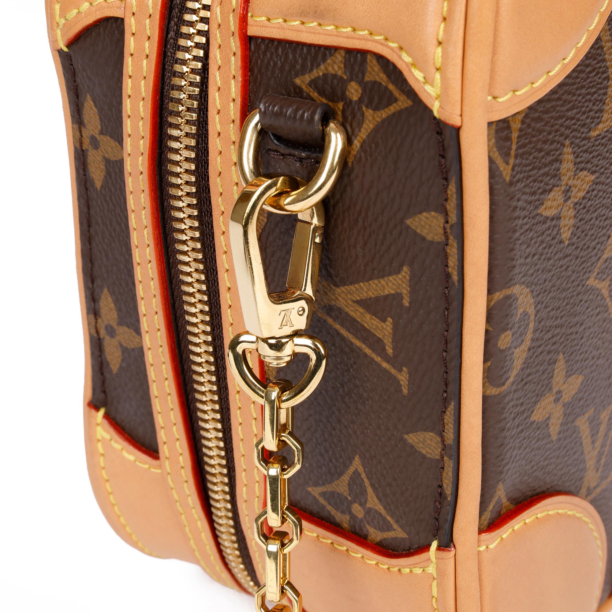 2019 Louis Vuitton Marrone Monogram rivestito in tela e pelle Vachetta Valisette PM in vendita 5