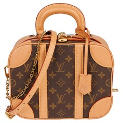 2019 Louis Vuitton Brown Monogram Coated Canvas & Vachetta Leather Valisette PM