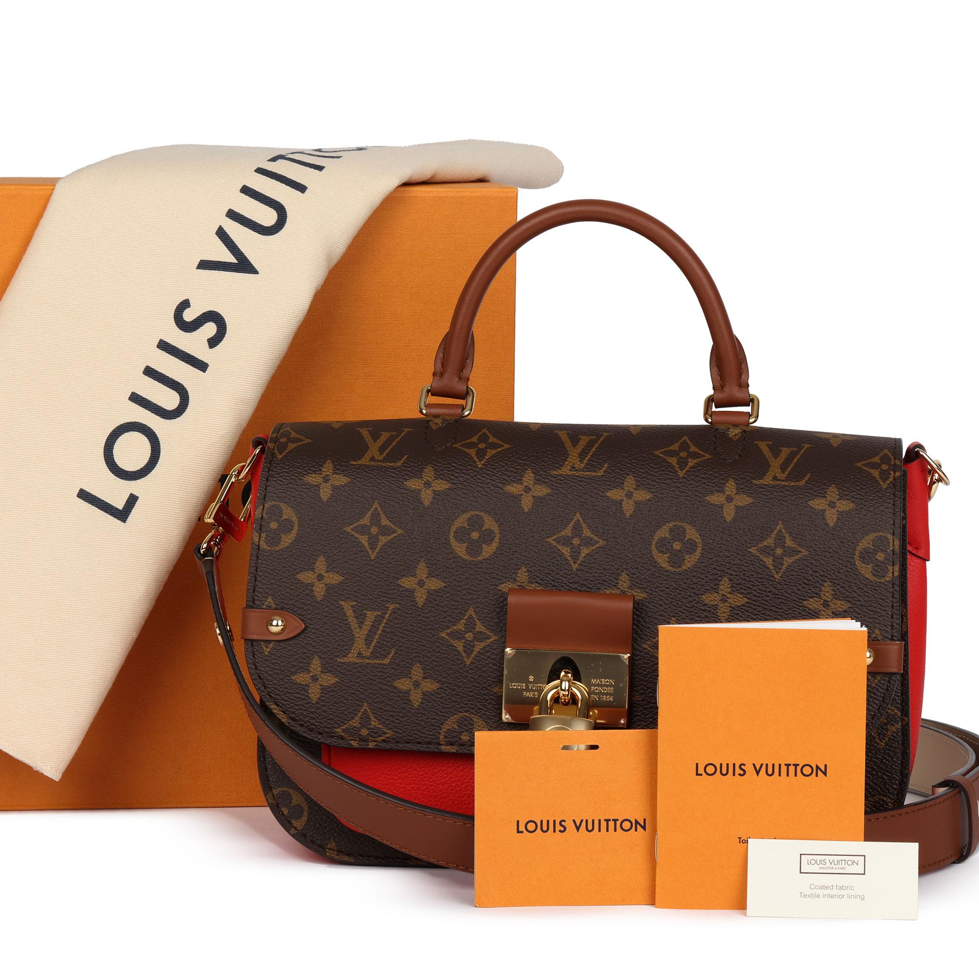 2019 Louis Vuitton Coquelicot, Brown Leather & Brown Canvas Vaugirard 8