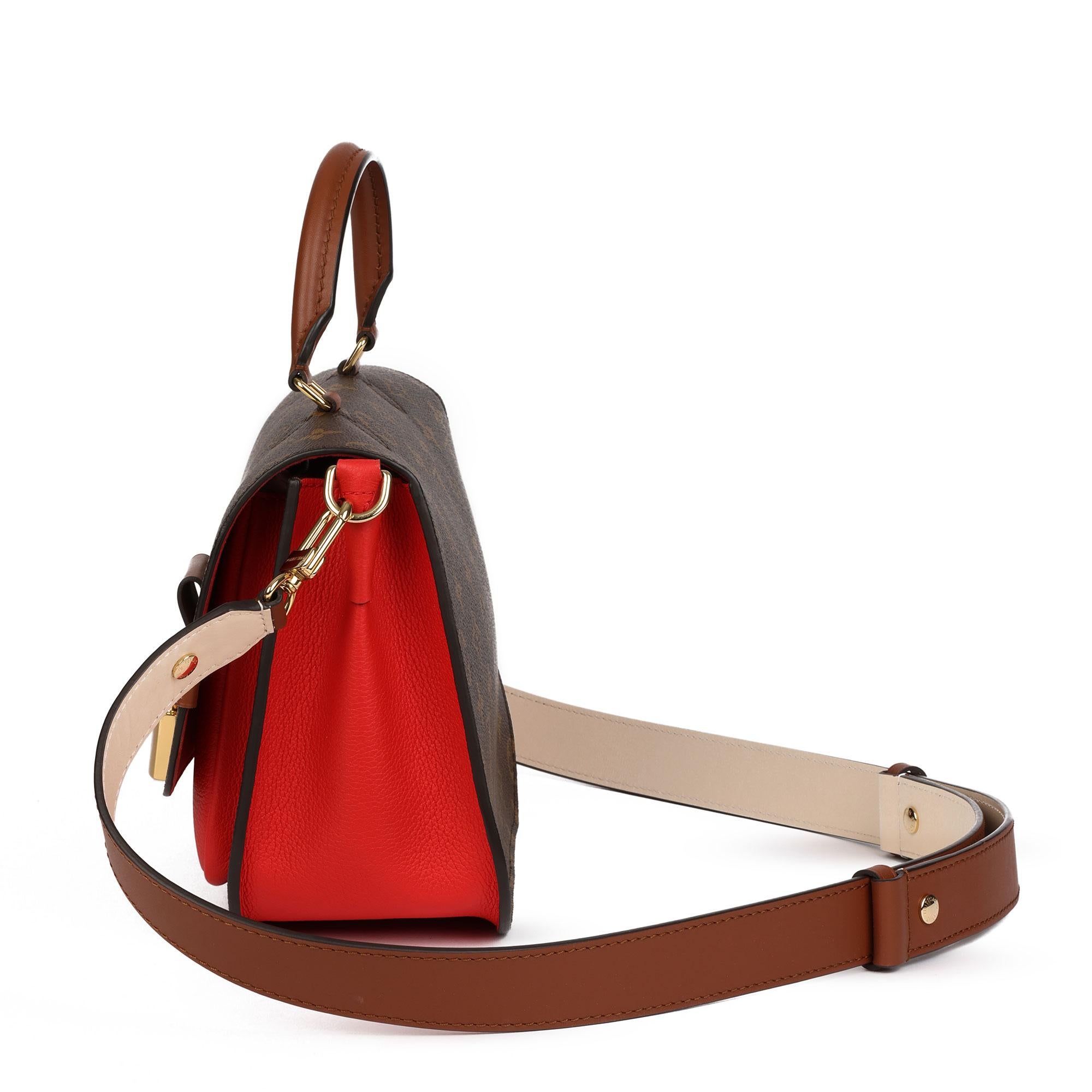 Women's 2019 Louis Vuitton Coquelicot, Brown Leather & Brown Canvas Vaugirard