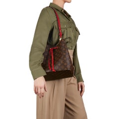 2019 Louis Vuitton Coquelicot Leather & Brown Monogram Coated Canvas Néo Noé
