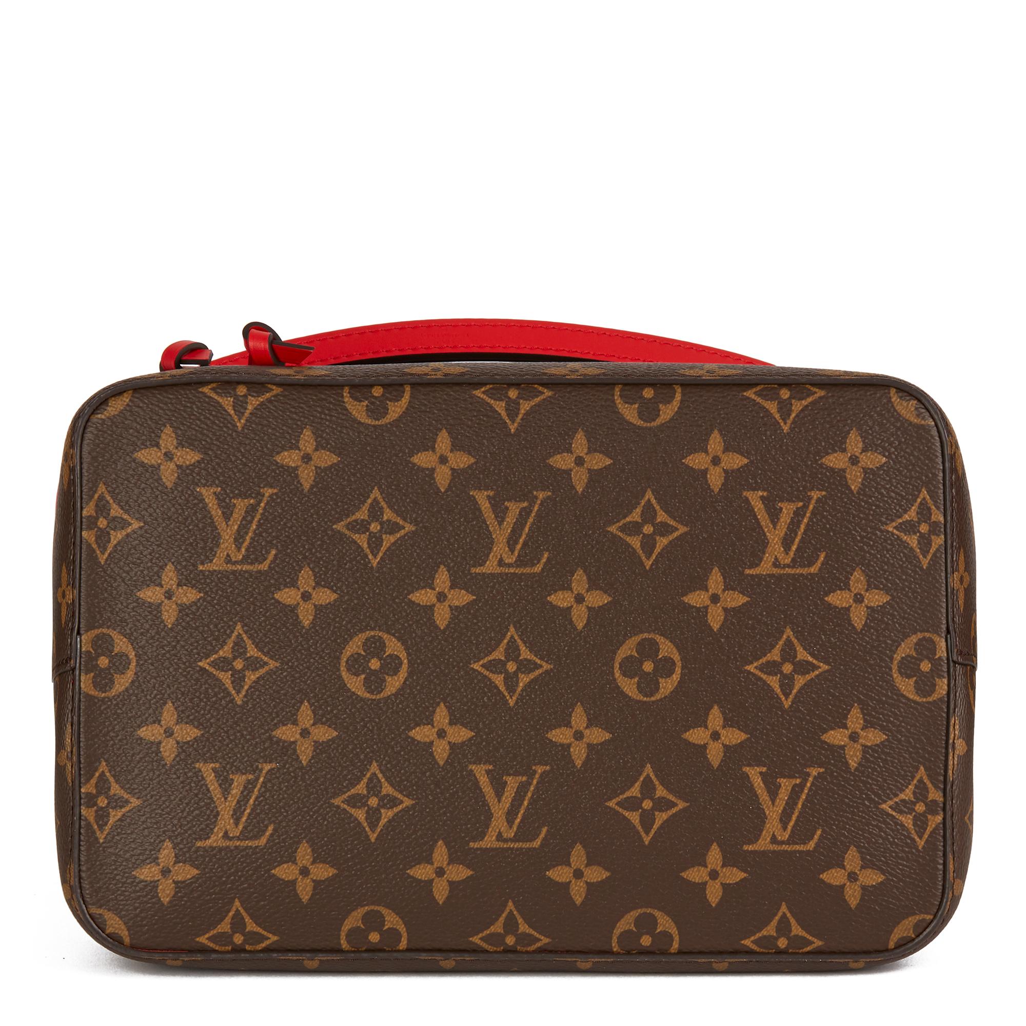 2019 Louis Vuitton Coquelicot Leather & Brown Monogram Coated Canvas Néo Noé 1
