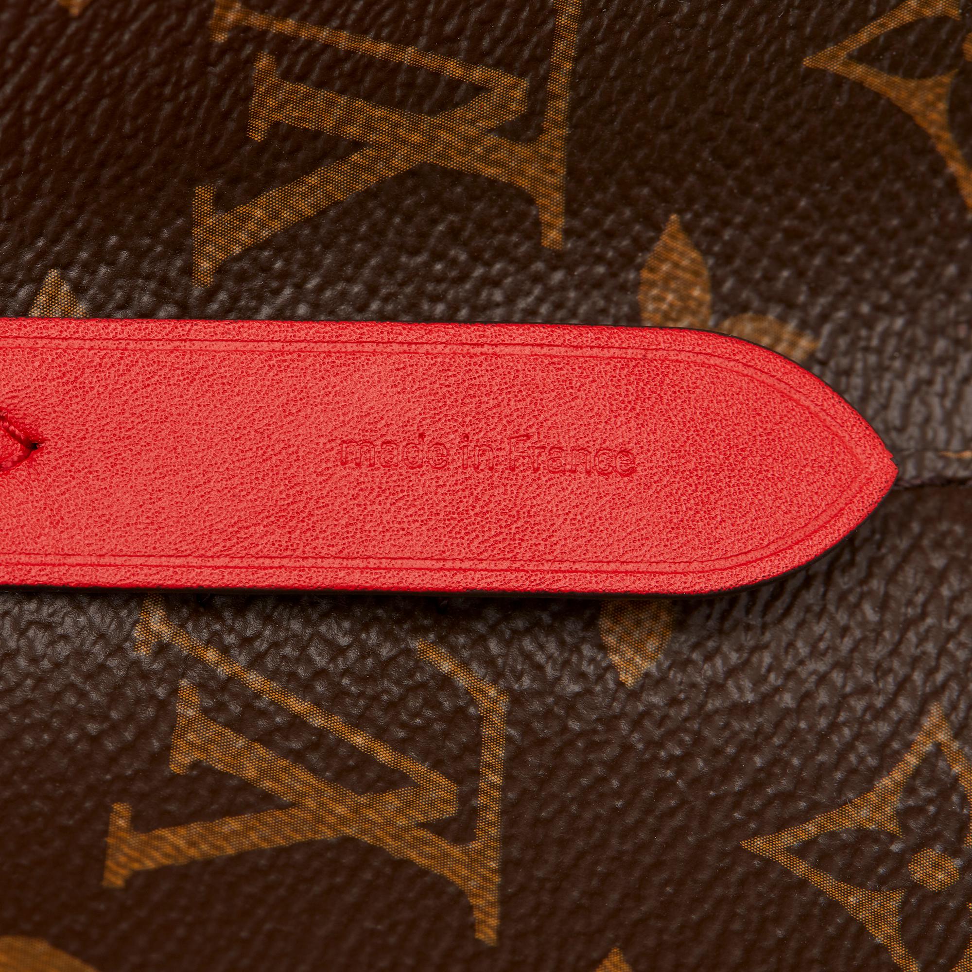 2019 Louis Vuitton Coquelicot Leather & Brown Monogram Coated Canvas Néo Noé 4