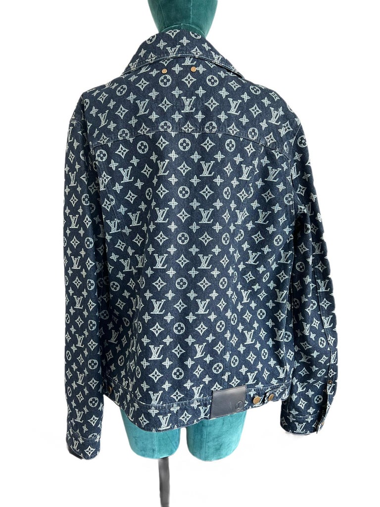 Louis Vuitton Monogram Denim Jacket Men’s size 54 Blue