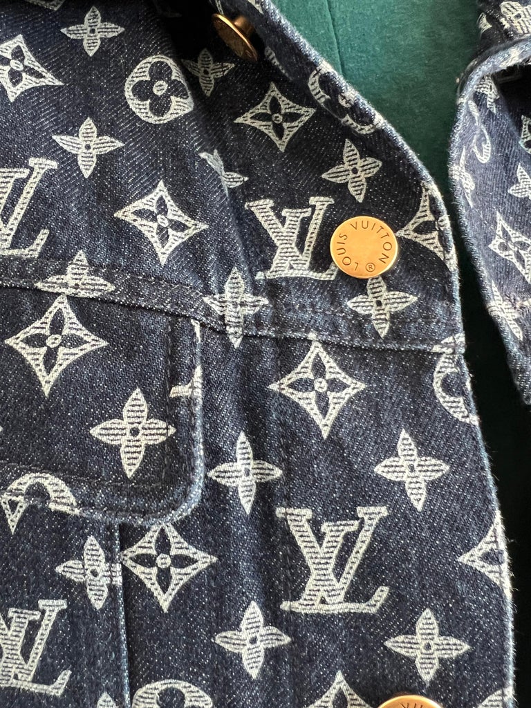 Louis Vuitton Monogram Denim Jacket Virgil Abloh Size 50 （100