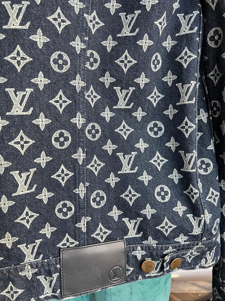 Louis Vuitton Jacquard Trucker Monogram Denim Jacket Virgil Abloh Size 48