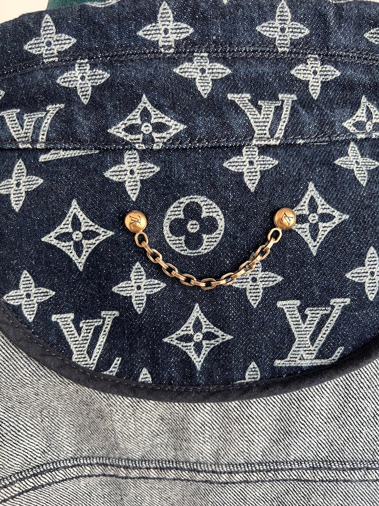 Louis Vuitton Monogram Denim Jacket Virgil Abloh Size 50 （100