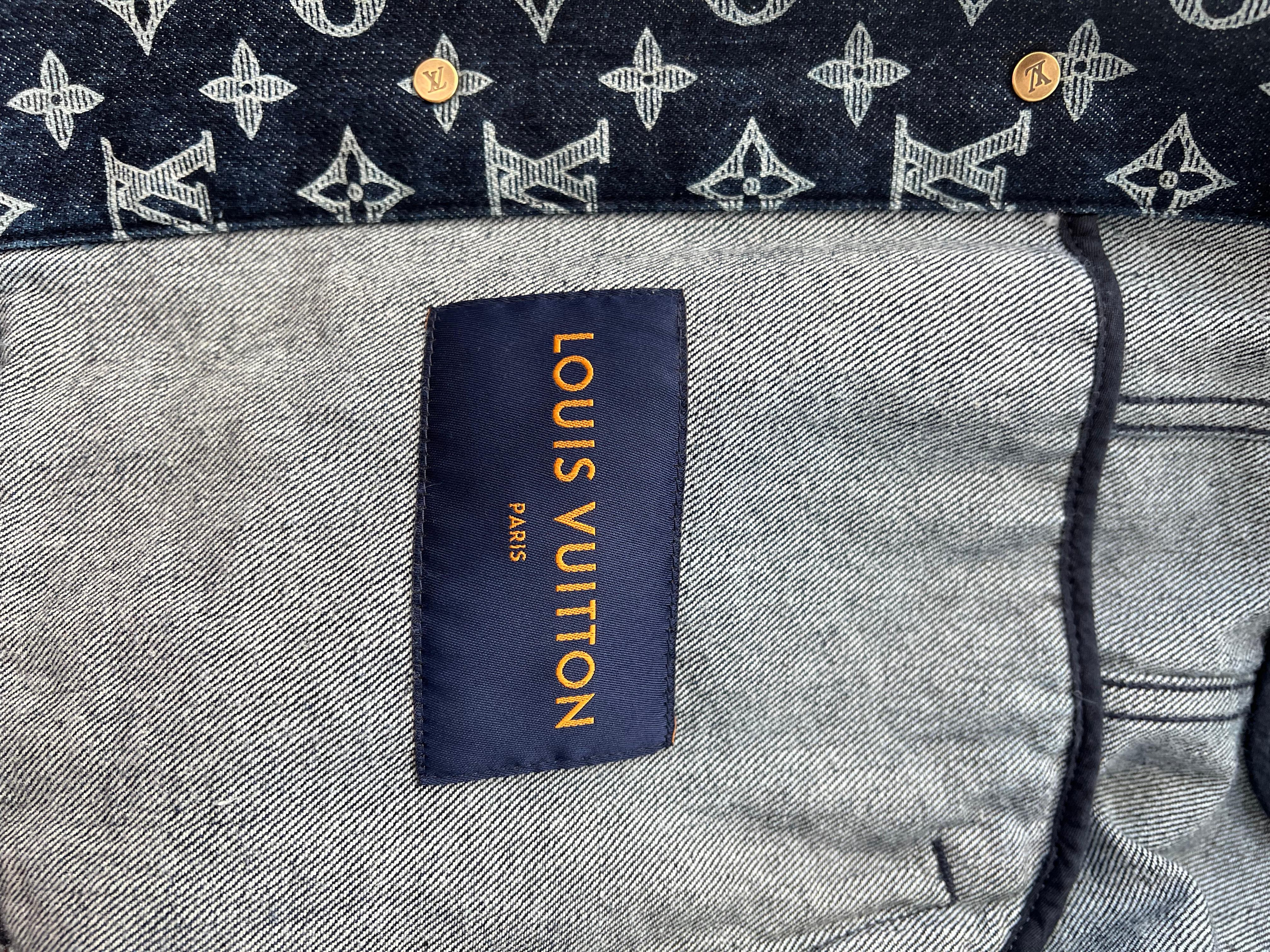 Veste en jean monogrammée Louis Vuitton pour homme par Virgil Abloh, 2019 Unisexe en vente