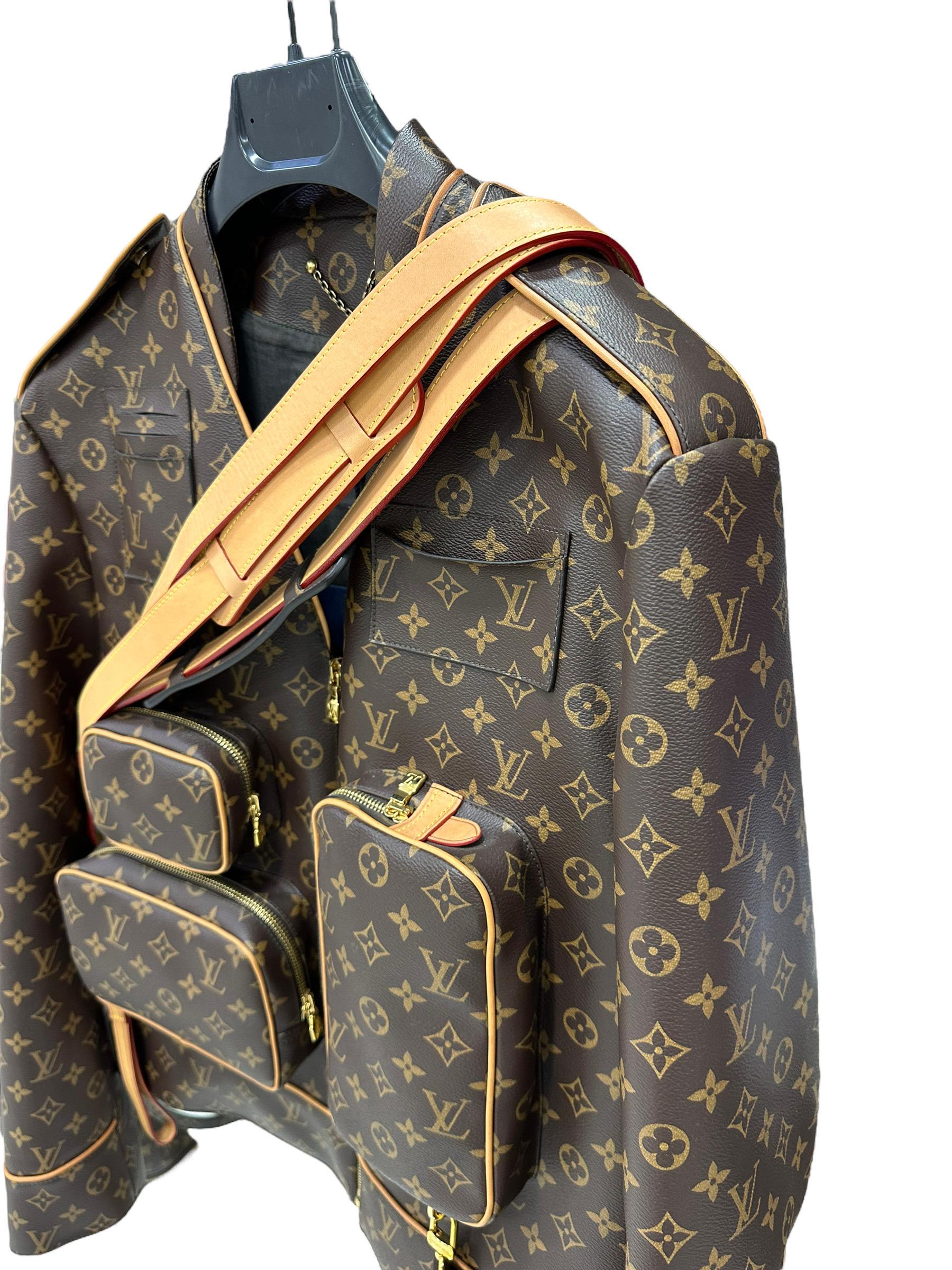 Gray 2019 Louis Vuitton Monogram Leather Men's Jacket Limited Edition For Sale