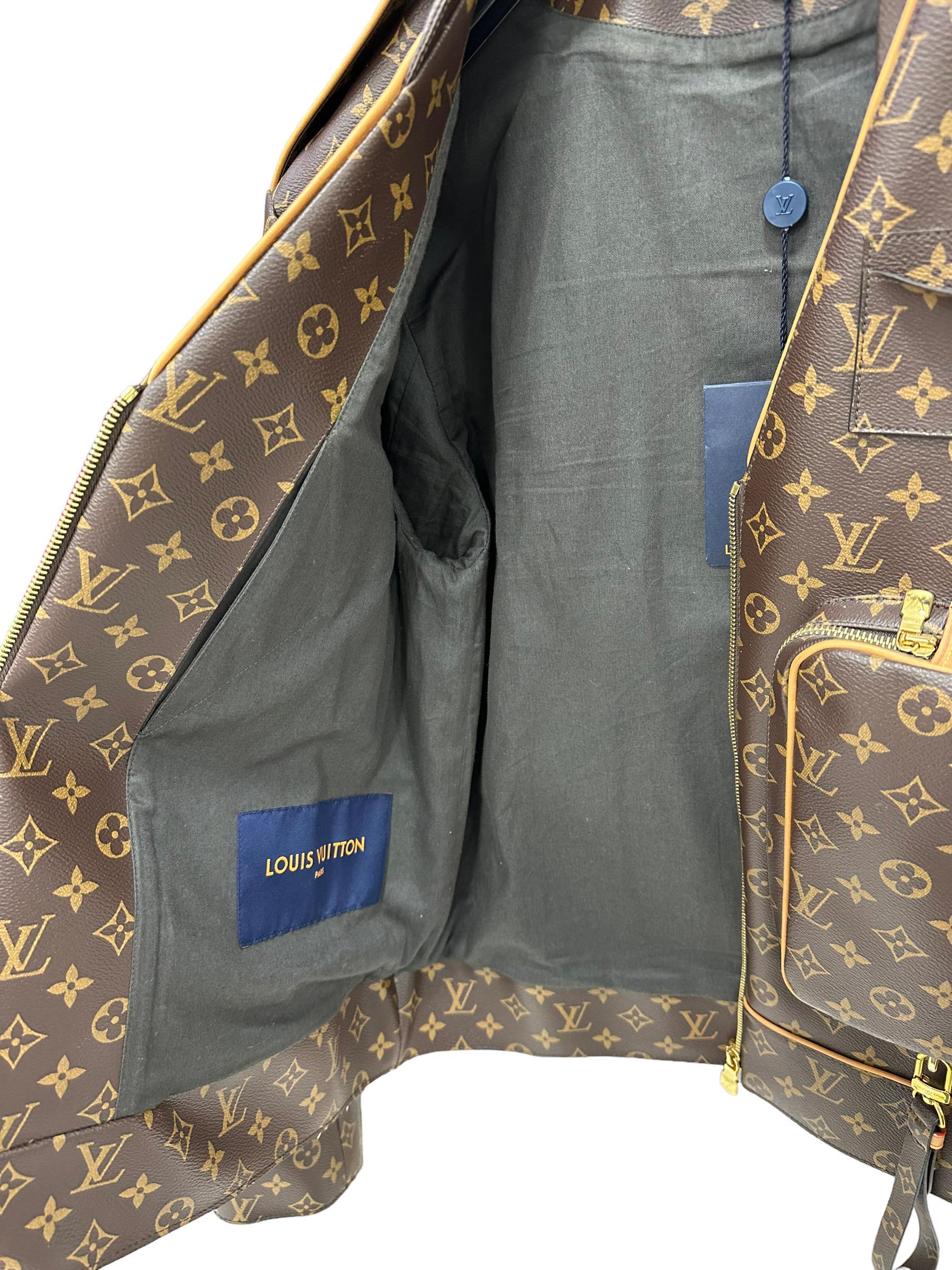2019 Louis Vuitton Monogram Leather Men's Jacket Limited Edition In New Condition For Sale In Torre Del Greco, IT