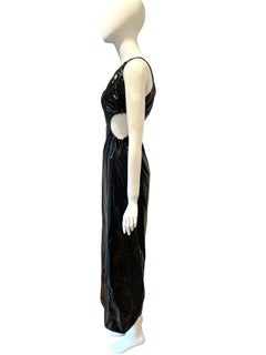 2019 Maison Margiela by Galliano black vinyl evening gown