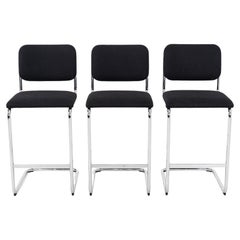 2019 Marcel Breuer for Knoll Cesca Bar Stool with Black Upholstery 16x Available