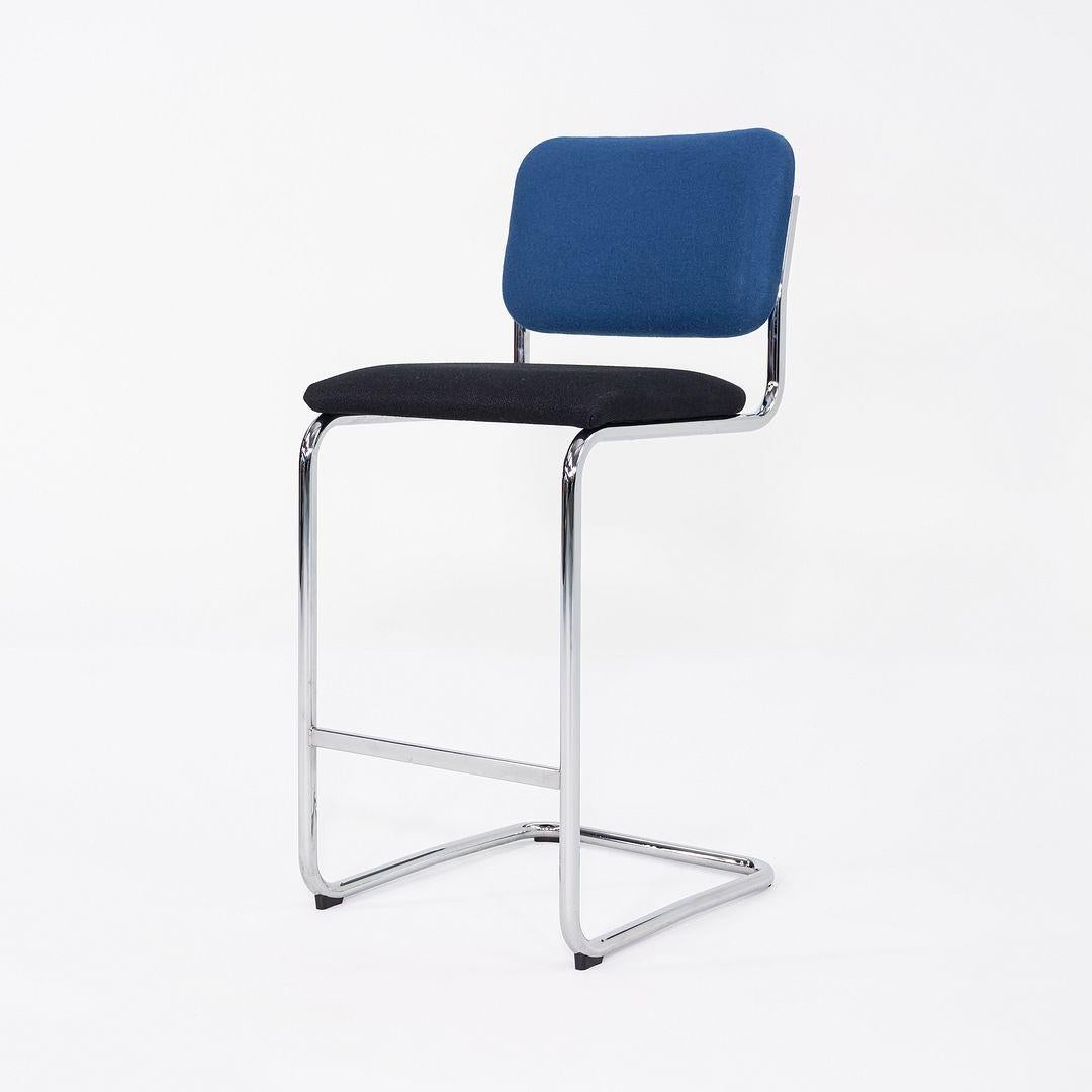 Modern 2019 Marcel Breuer for Knoll Cesca Bar Stools in Two Tone Fabric 6x Available For Sale