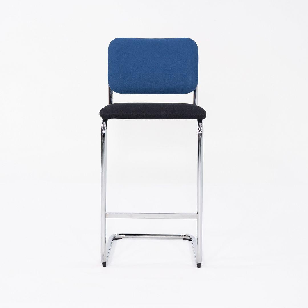 2019 Marcel Breuer for Knoll Cesca Bar Stools in Two Tone Fabric 6x Available In Excellent Condition For Sale In Philadelphia, PA
