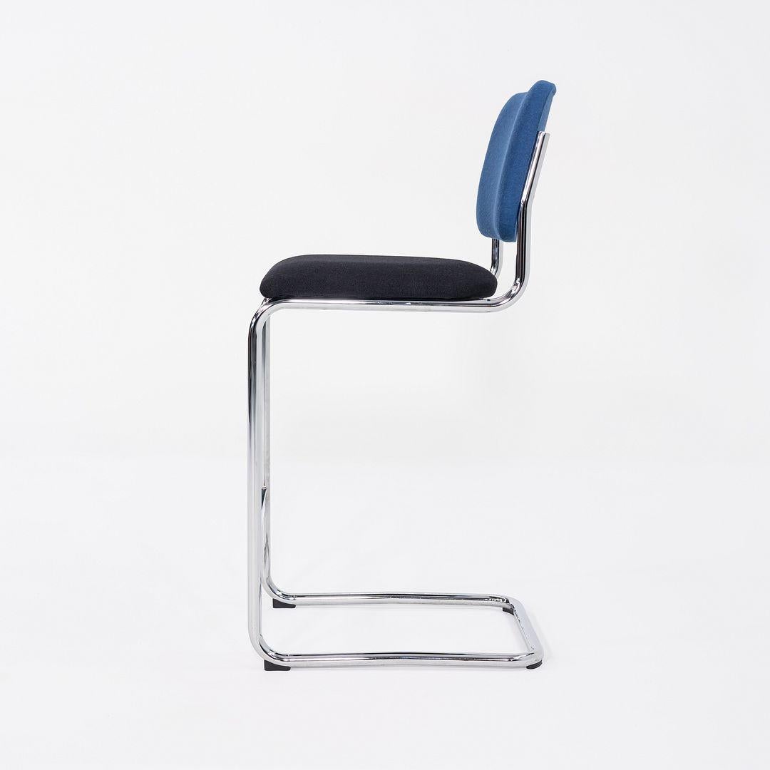 Contemporary 2019 Marcel Breuer for Knoll Cesca Bar Stools in Two Tone Fabric 6x Available For Sale