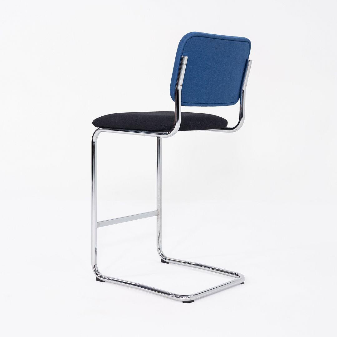 Steel 2019 Marcel Breuer for Knoll Cesca Bar Stools in Two Tone Fabric 6x Available For Sale