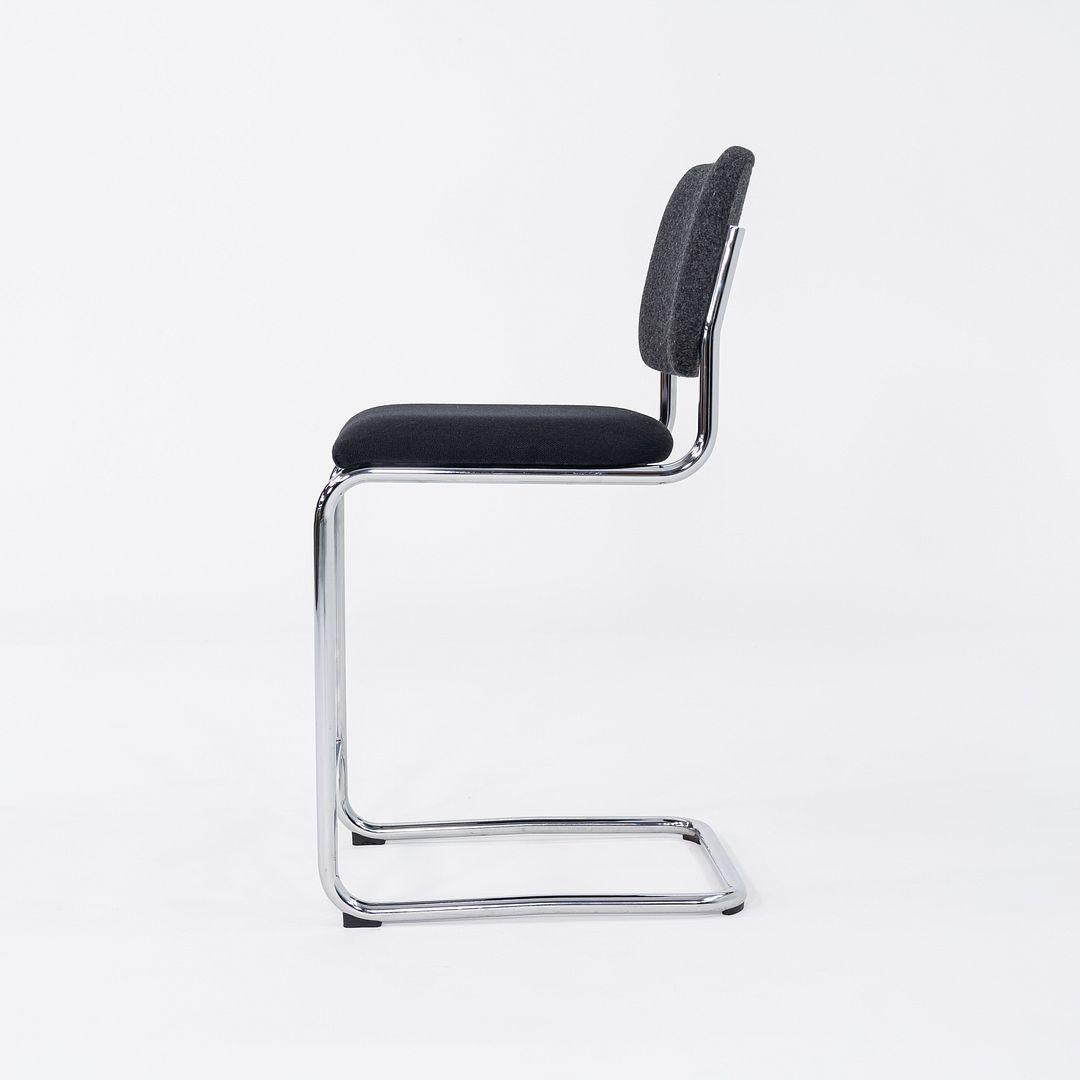 Modern 2019 Marcel Breuer for Knoll Cesca Counter Stool in Gray and Black Fabric For Sale