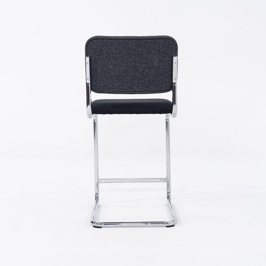 American 2019 Marcel Breuer for Knoll Cesca Counter Stool in Gray and Black Fabric For Sale