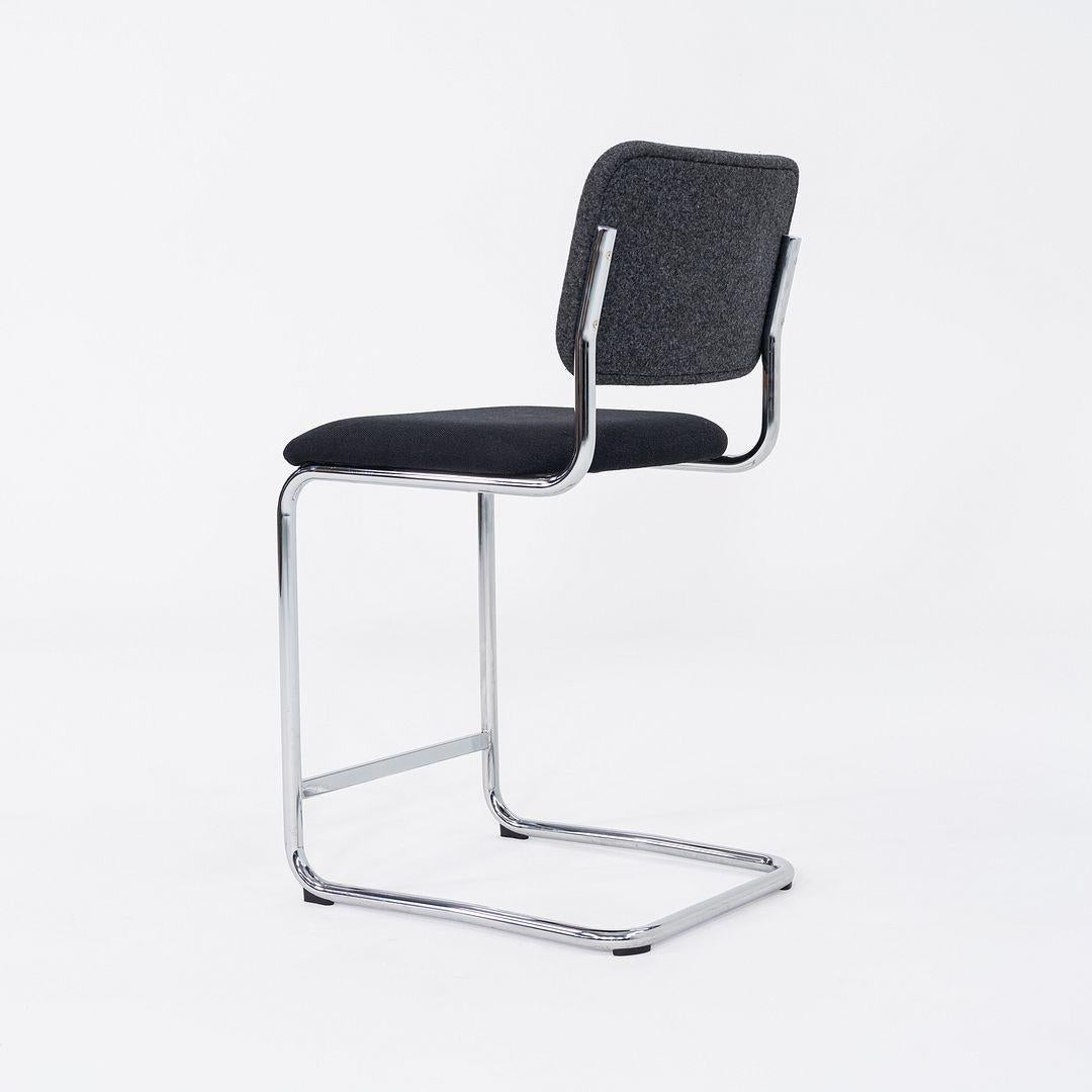 Contemporary 2019 Marcel Breuer for Knoll Cesca Counter Stool in Gray and Black Fabric For Sale