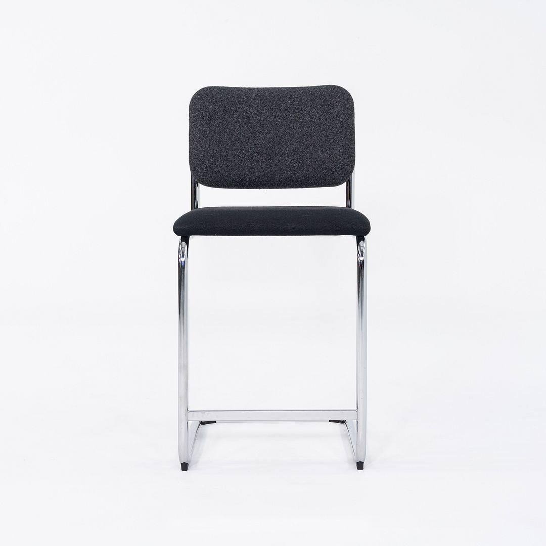 2019 Marcel Breuer for Knoll Cesca Counter Stool in Gray and Black Fabric For Sale 1