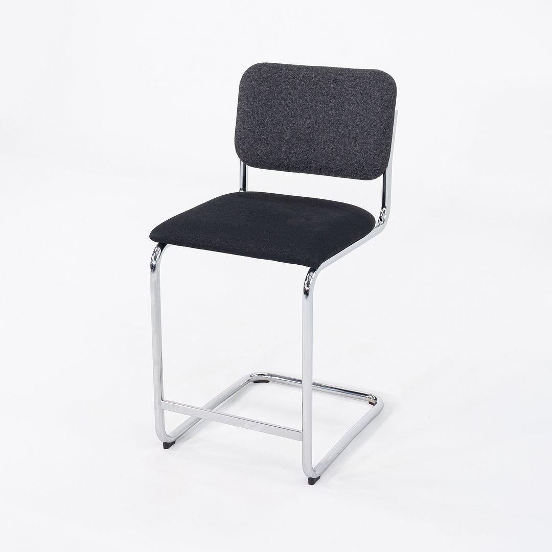 2019 Marcel Breuer for Knoll Cesca Counter Stool in Gray and Black Fabric For Sale 2
