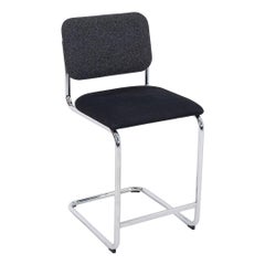 2019 Marcel Breuer for Knoll Cesca Counter Stool in Gray and Black Fabric