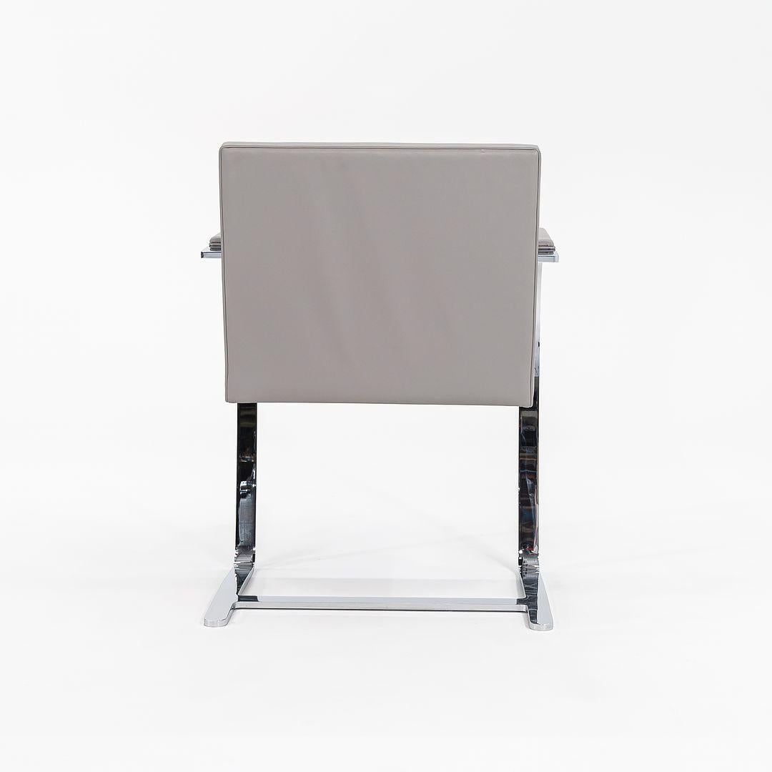 2019 Mies van der Rohe for Knoll Brno Chair in Chromed Steel and Grey Leather For Sale 5