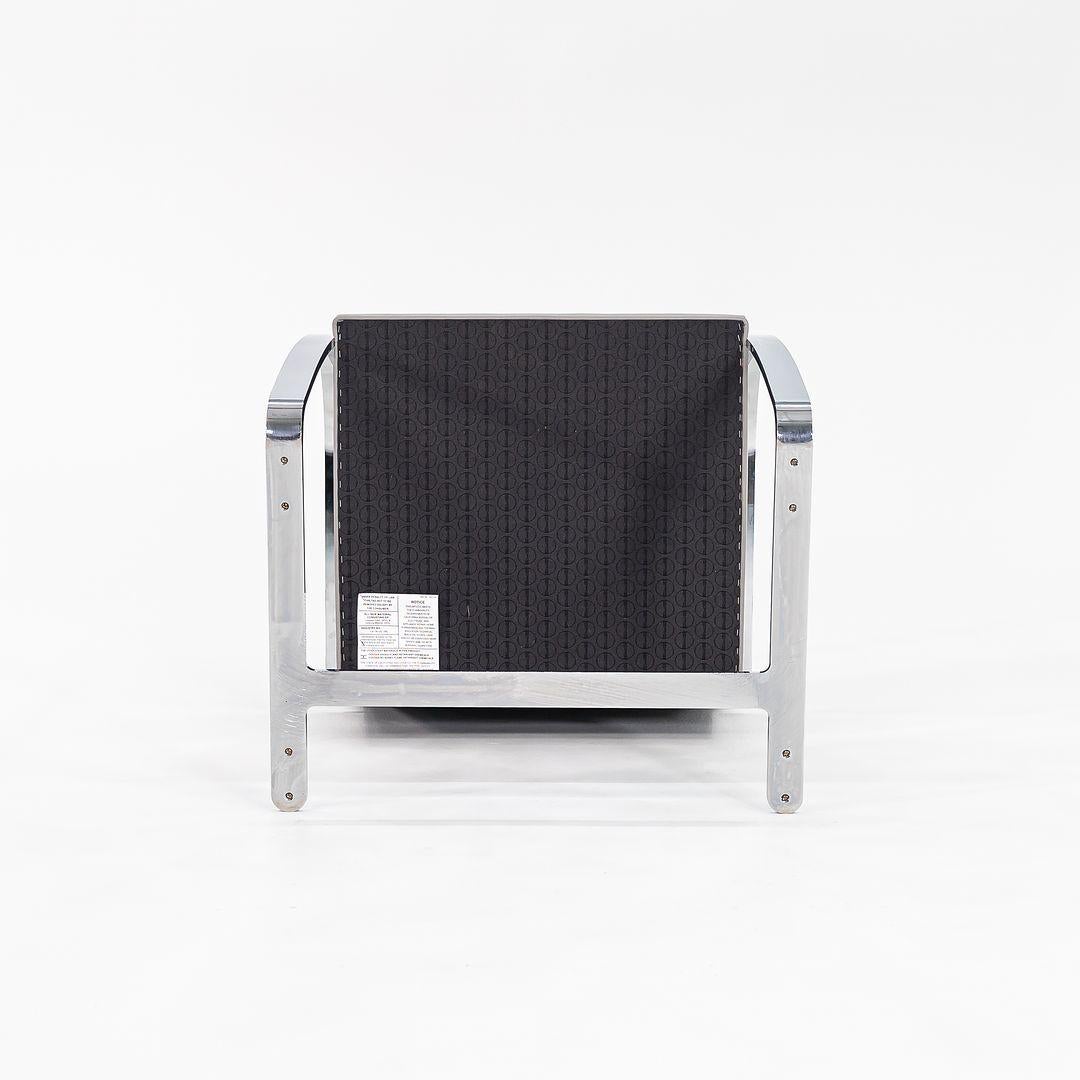Modern 2019 Mies van der Rohe for Knoll Brno Chair in Chromed Steel and Grey Leather For Sale