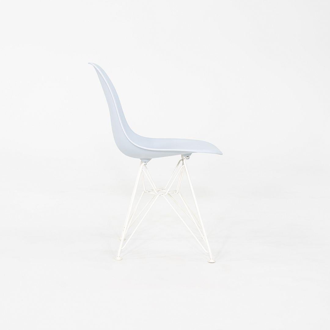 2019 Pair Herman Miller Eames DSR Dining Chairs in Blue Plastic with Eiffel Base For Sale 5