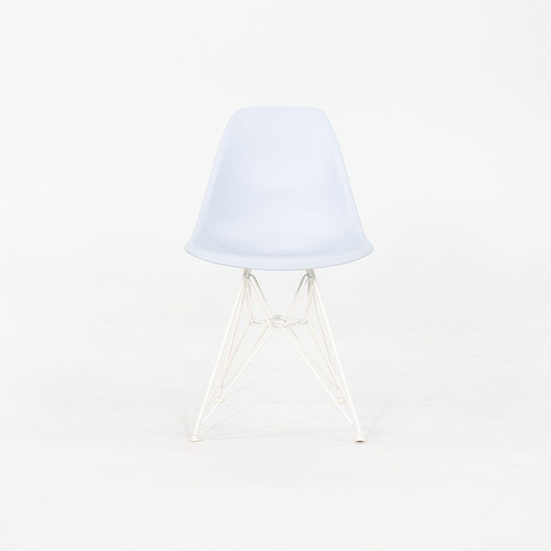 Modern 2019 Pair Herman Miller Eames DSR Dining Chairs in Blue Plastic with Eiffel Base For Sale