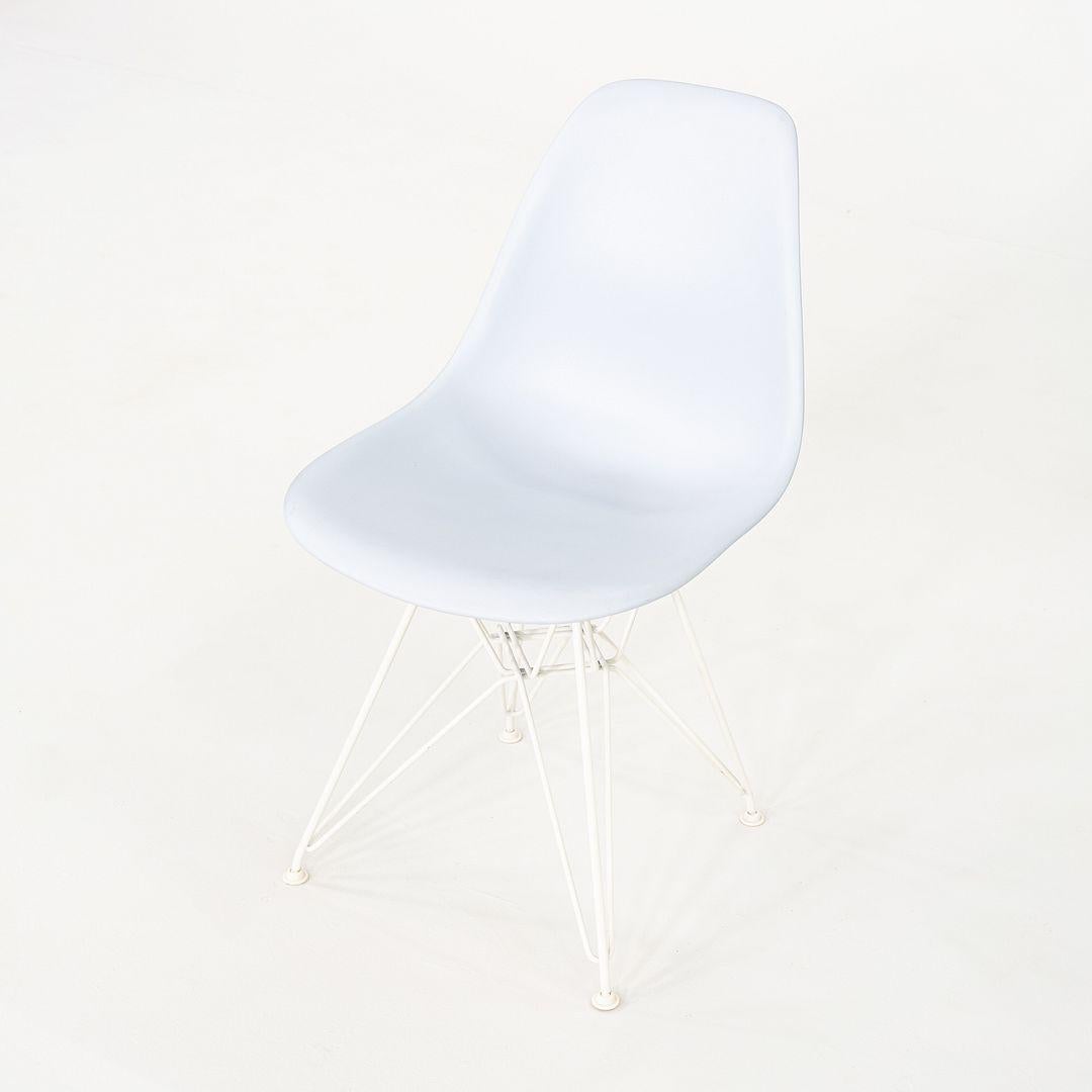 American 2019 Pair Herman Miller Eames DSR Dining Chairs in Blue Plastic with Eiffel Base For Sale