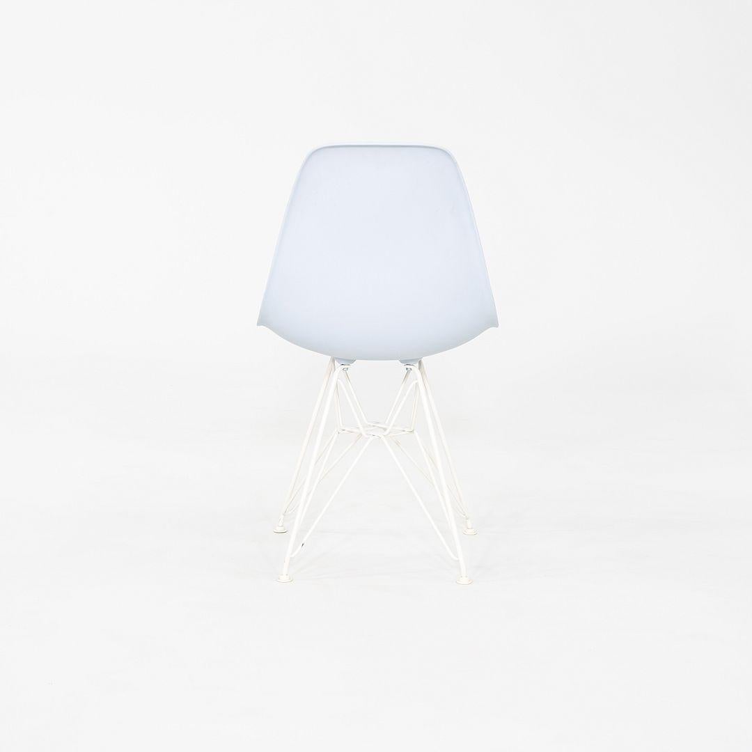 2019 Pair Herman Miller Eames DSR Dining Chairs in Blue Plastic with Eiffel Base For Sale 2