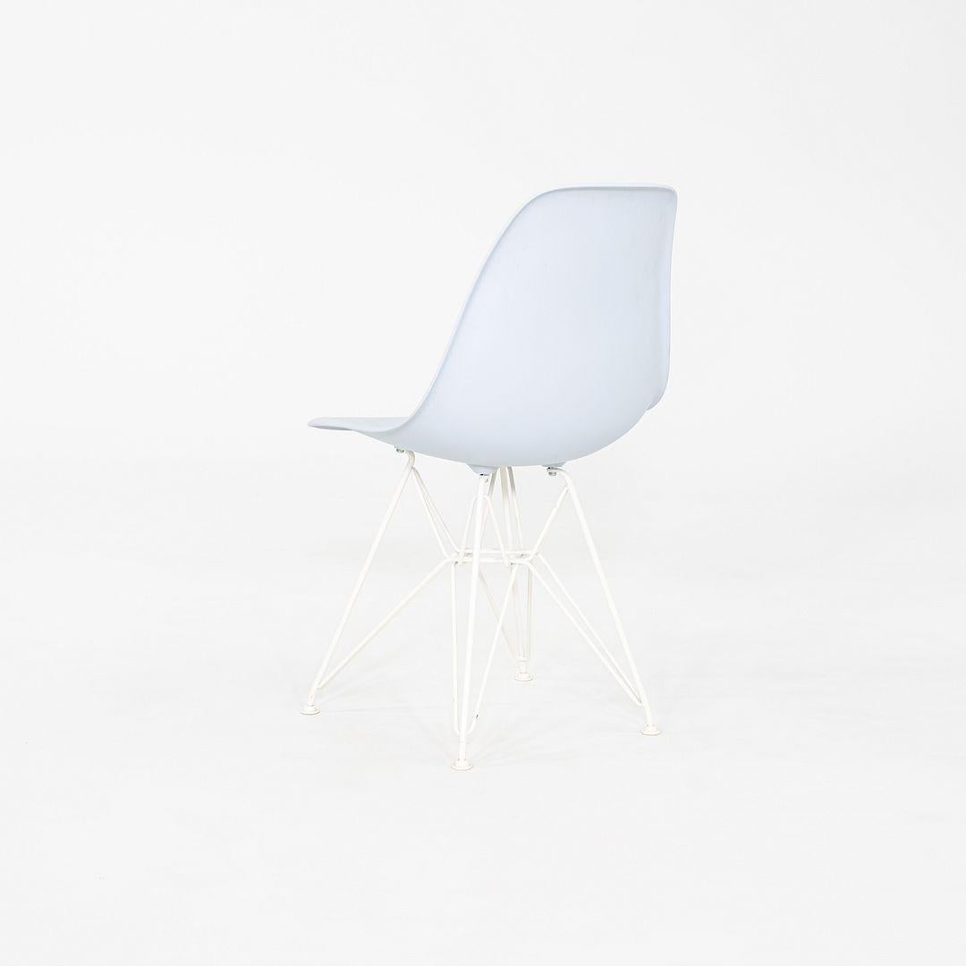 2019 Pair Herman Miller Eames DSR Dining Chairs in Blue Plastic with Eiffel Base For Sale 3